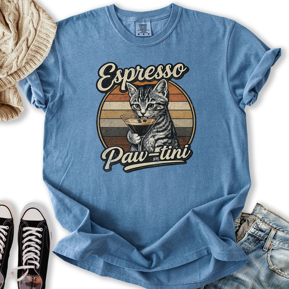 Espresso Pawtini Cat Relaxed Tee