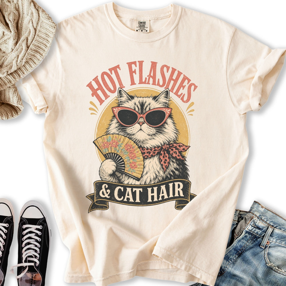 Hot Flashes & Cat Hair Relaxed Tee