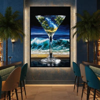 Cosmic Cocktail Island Night Canvas Wall Art