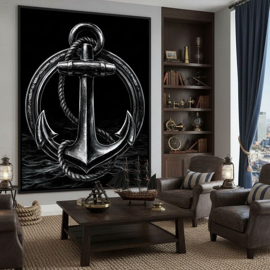 Weight of the Restless Anchor Canvas Wall Art