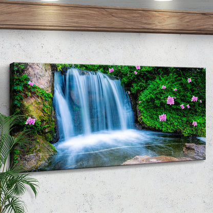 Forest Pond Waterfall Canvas Wall Art