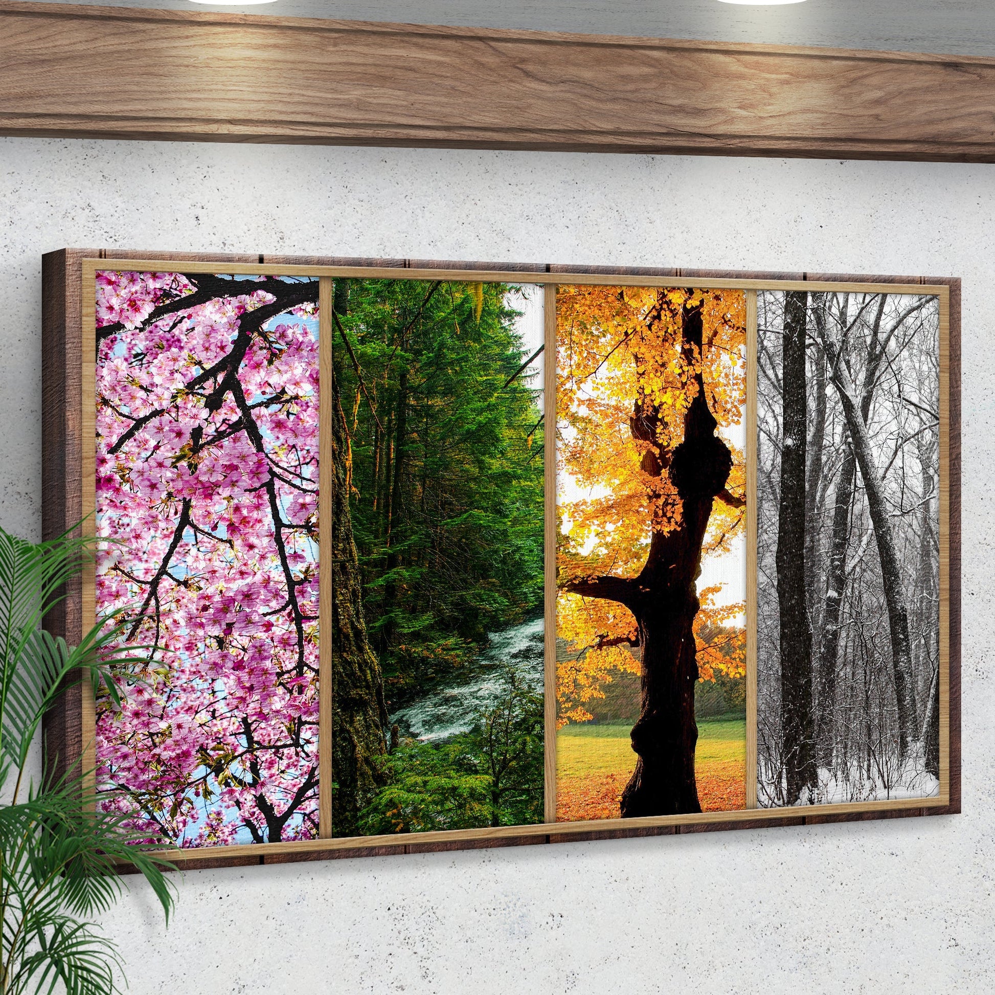 Four Seasons Tree Canvas Wall Art