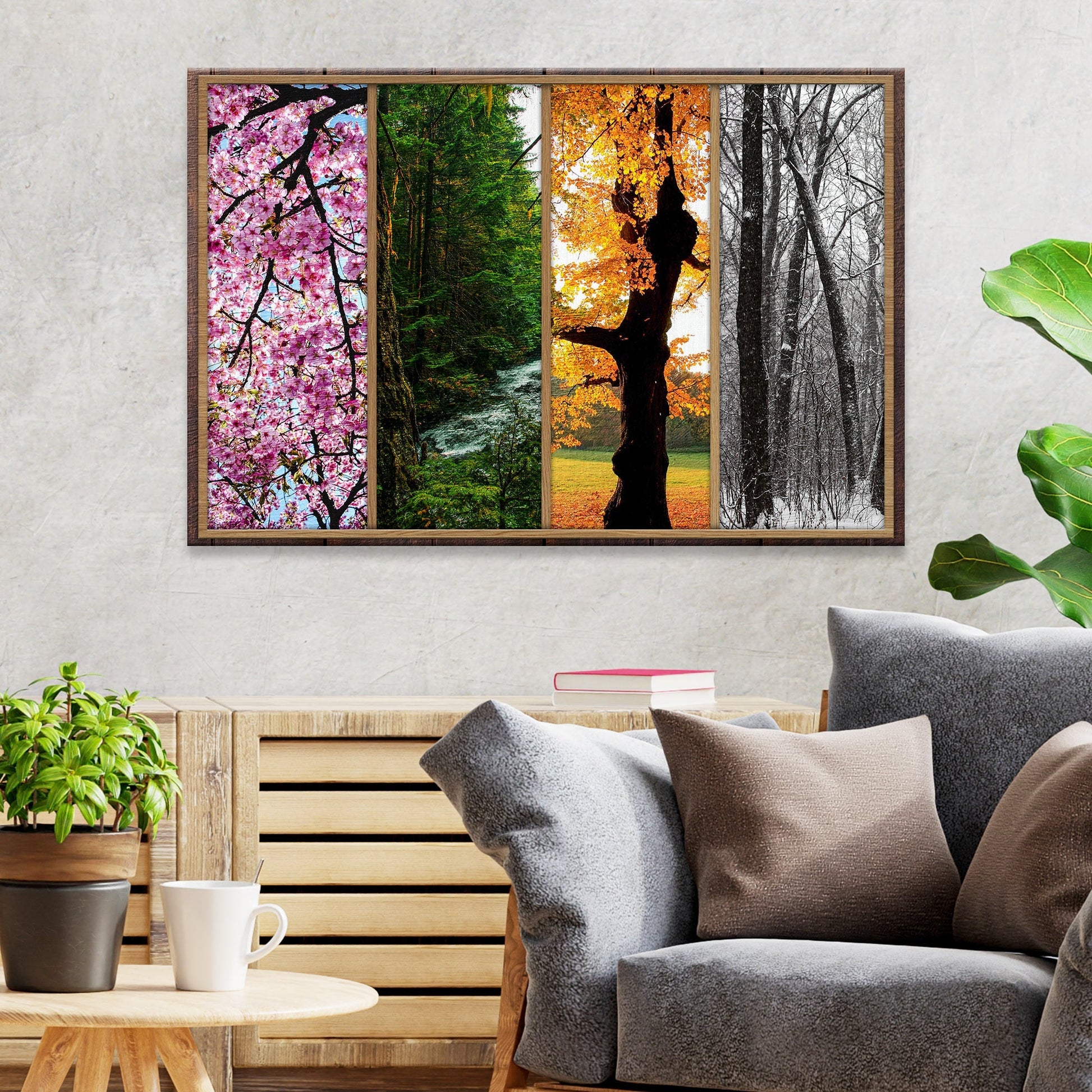Four Seasons Tree Canvas Wall Art