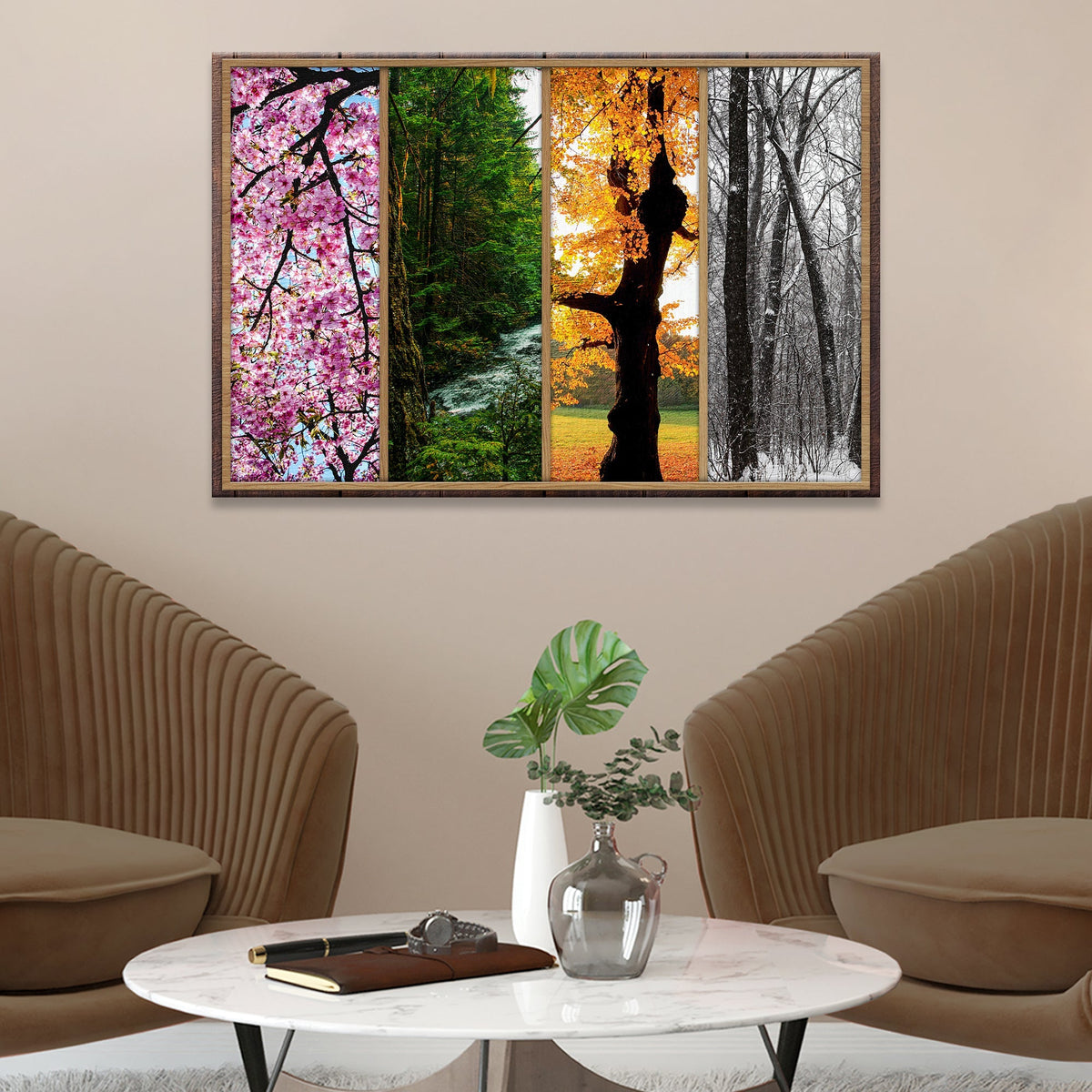 Four Seasons Tree Canvas Wall Art