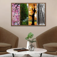 Four Seasons Tree Canvas Wall Art
