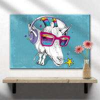 Rainbow Cool Goat Canvas Wall Art