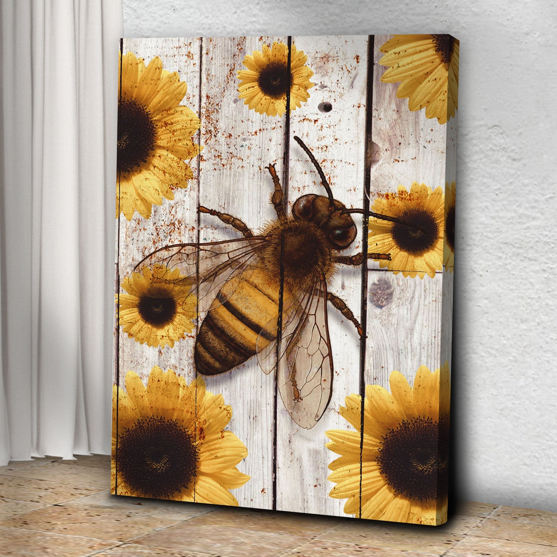 Sunflower Bumble Bee Canvas Wall Art