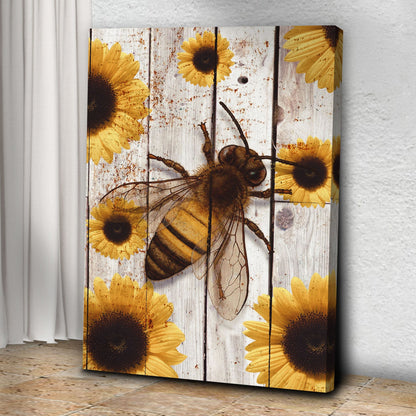 Sunflower Bumble Bee Canvas Wall Art