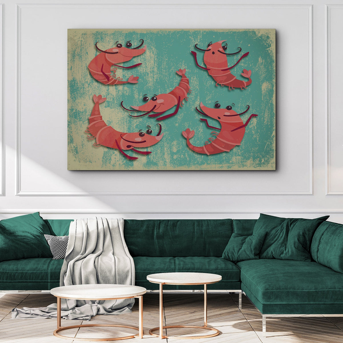 Shrimp Comic Artwork Canvas Wall Art