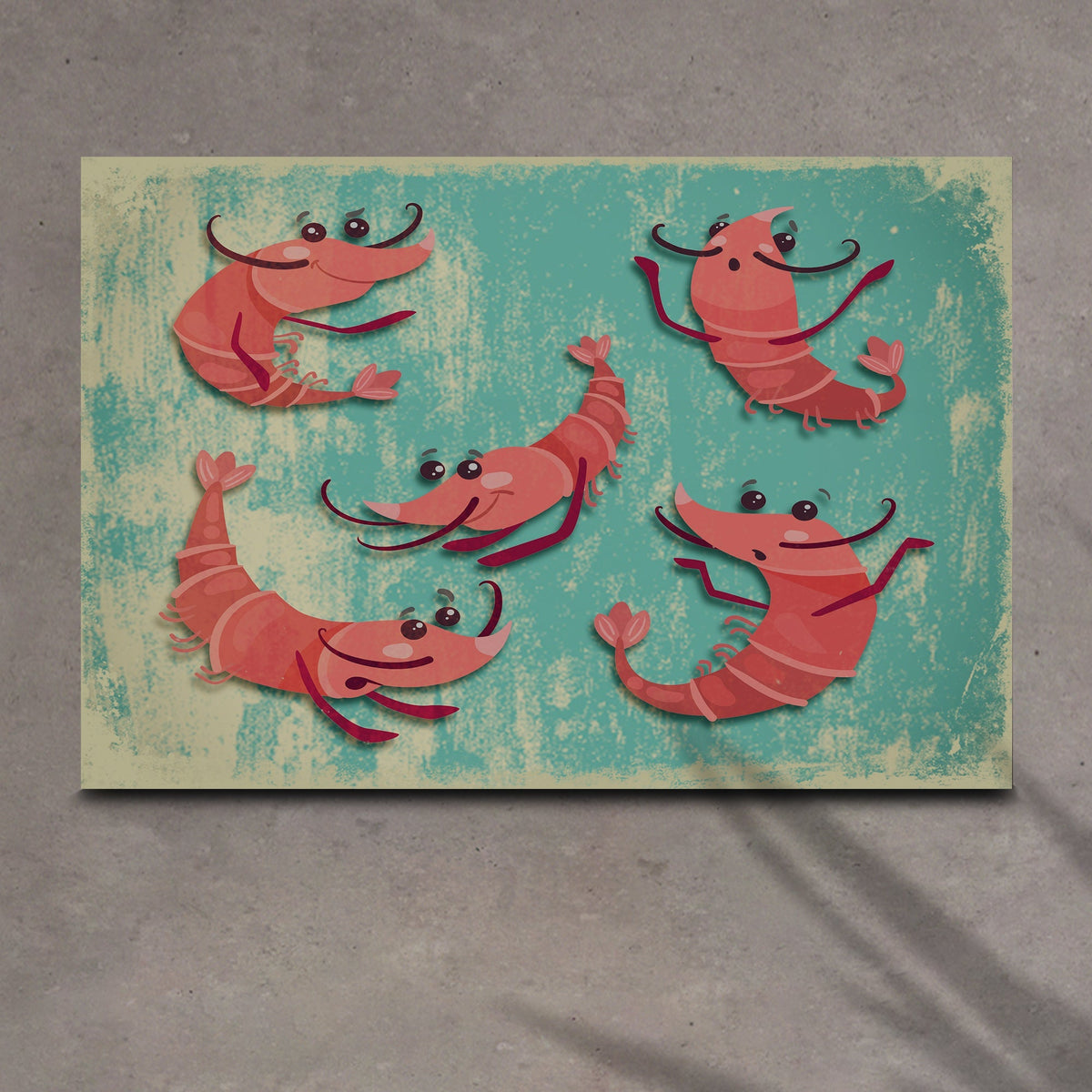 Shrimp Comic Artwork Canvas Wall Art