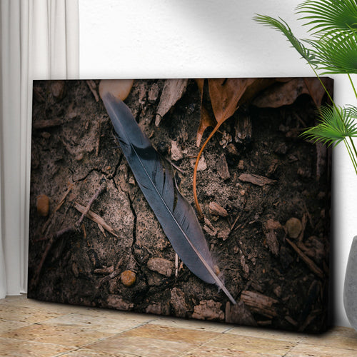 Decor Elements Feather Dark Canvas Wall Art