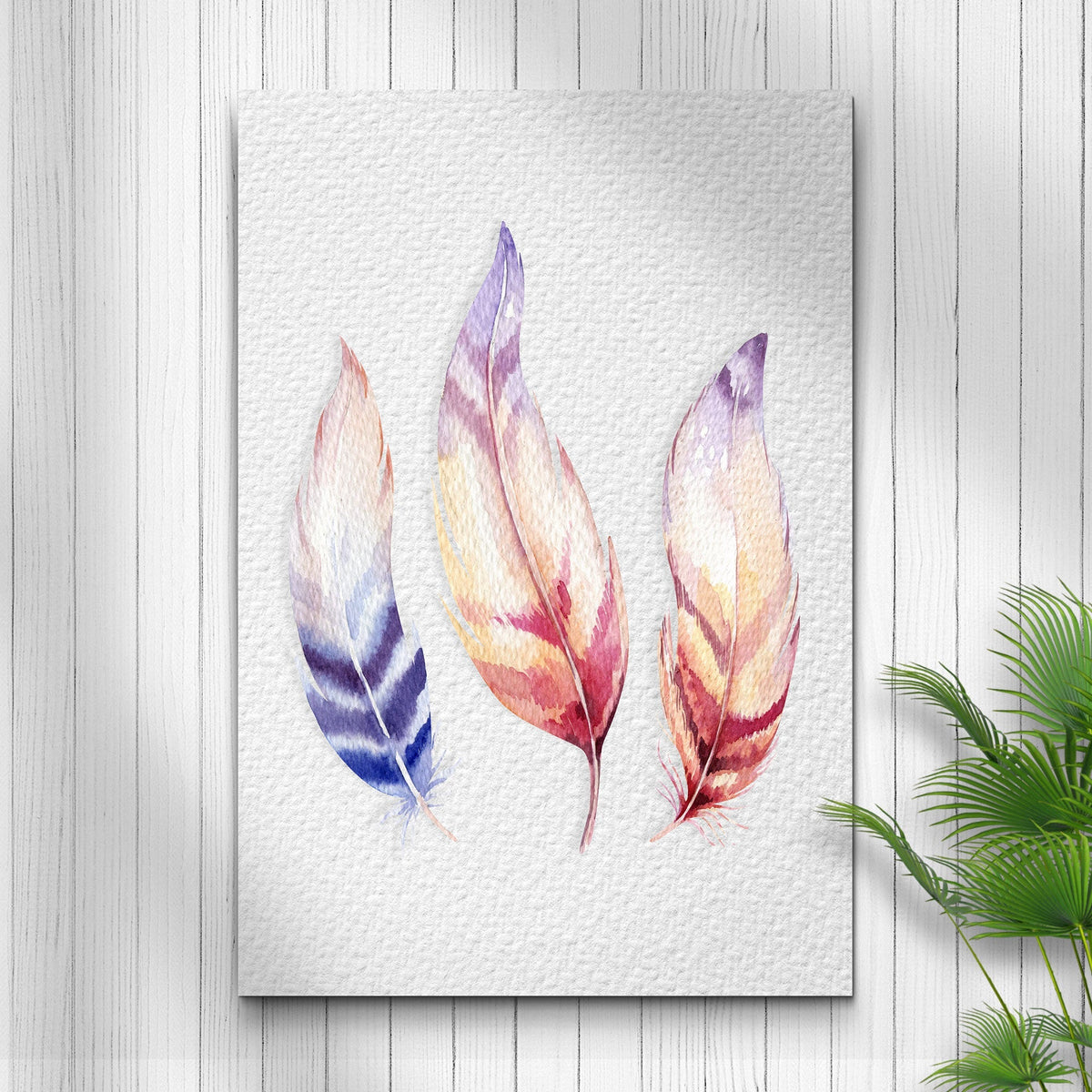 Decor Elements Feather Bohemian Tribal Canvas Wall Art