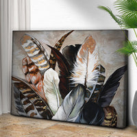 Decor Elements Feather Golden Bunch Canvas Wall Art