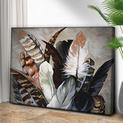 Decor Elements Feather Golden Bunch Canvas Wall Art