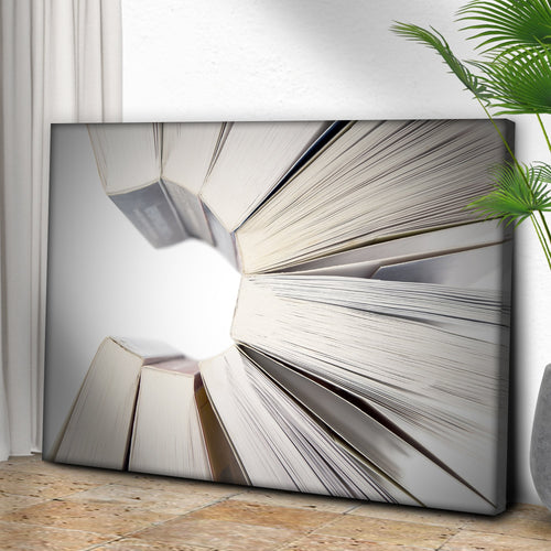 Decor Elements Books Burst Canvas Wall Art