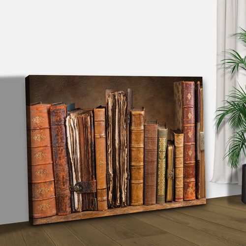 Decor Elements Books Medieval Canvas Wall Art