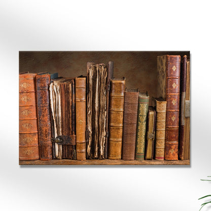 Decor Elements Books Medieval Canvas Wall Art