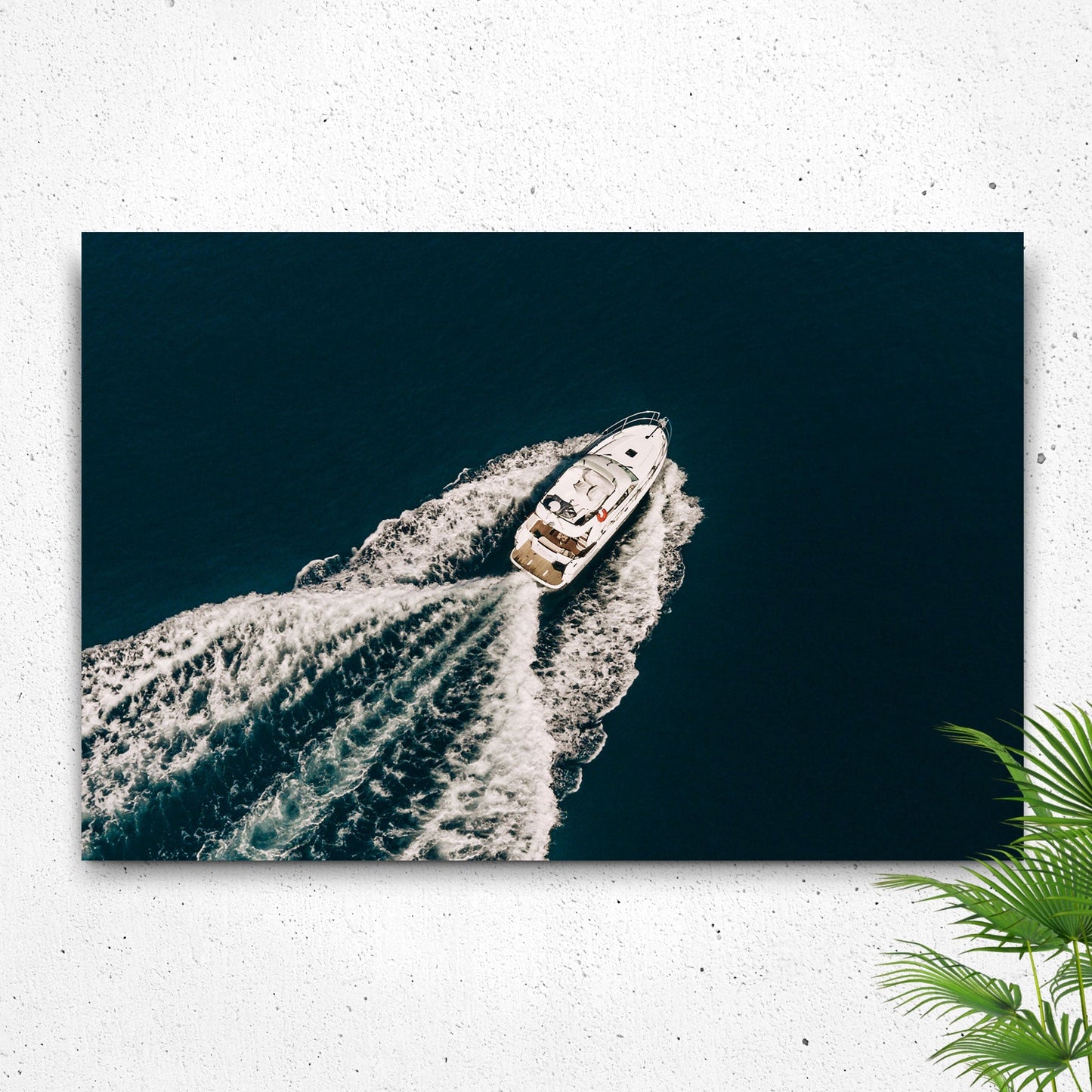 Boat Yacht Speeding Canvas Wall Art