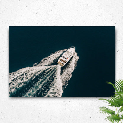 Boat Yacht Speeding Canvas Wall Art