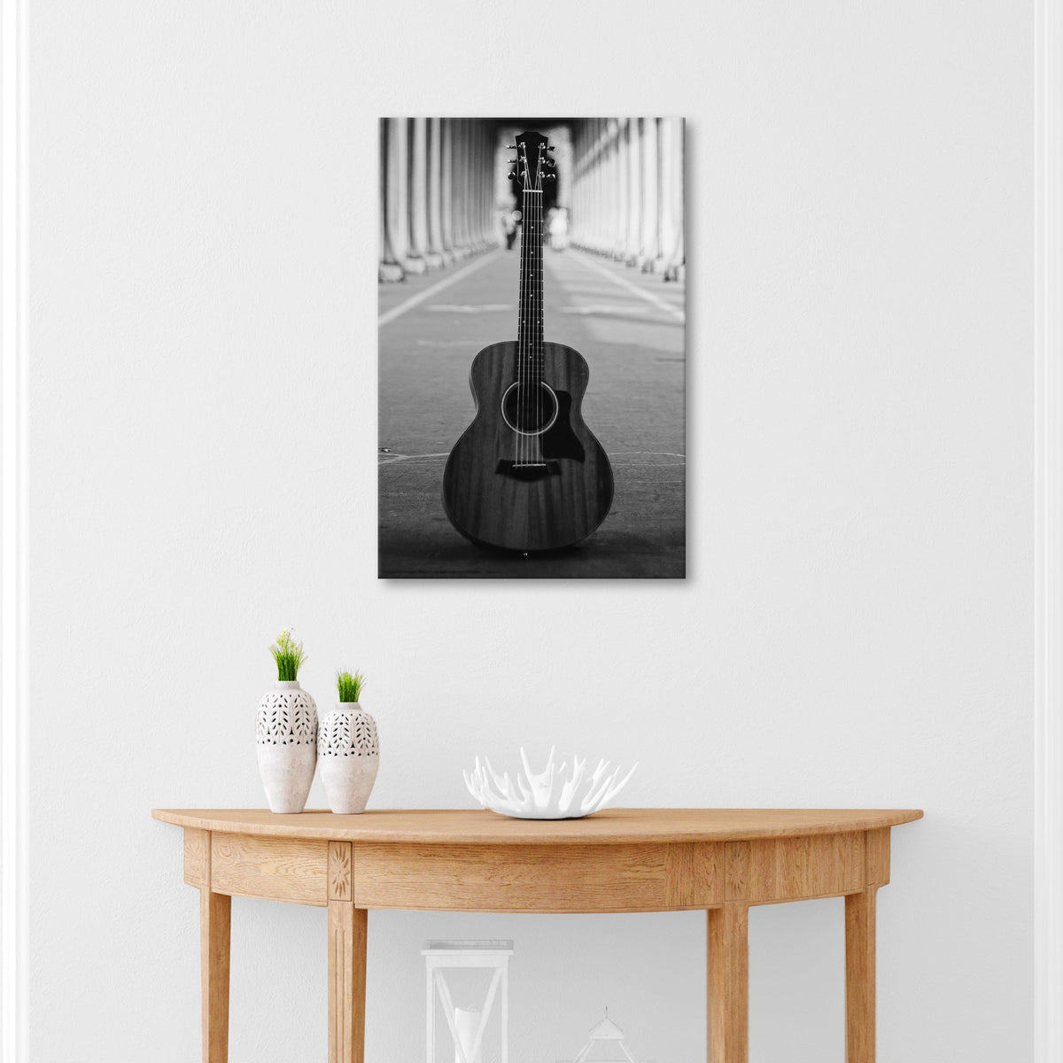 Guitar Monochrome Canvas Wall Art