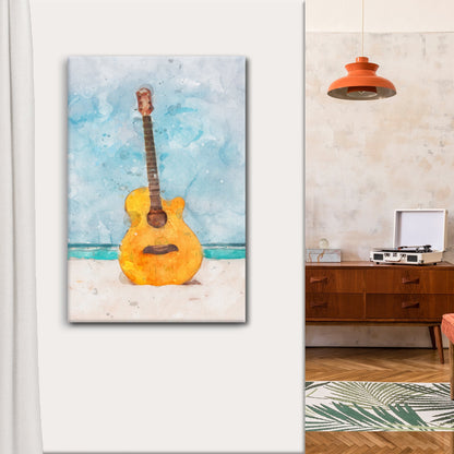 Guitar Watercolor Canvas Wall Art