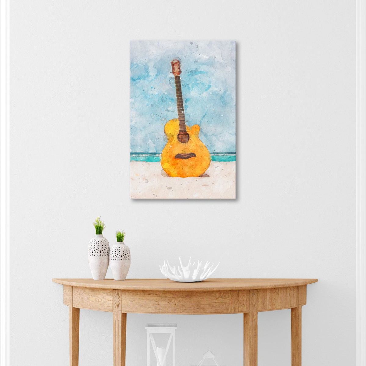 Guitar Watercolor Canvas Wall Art