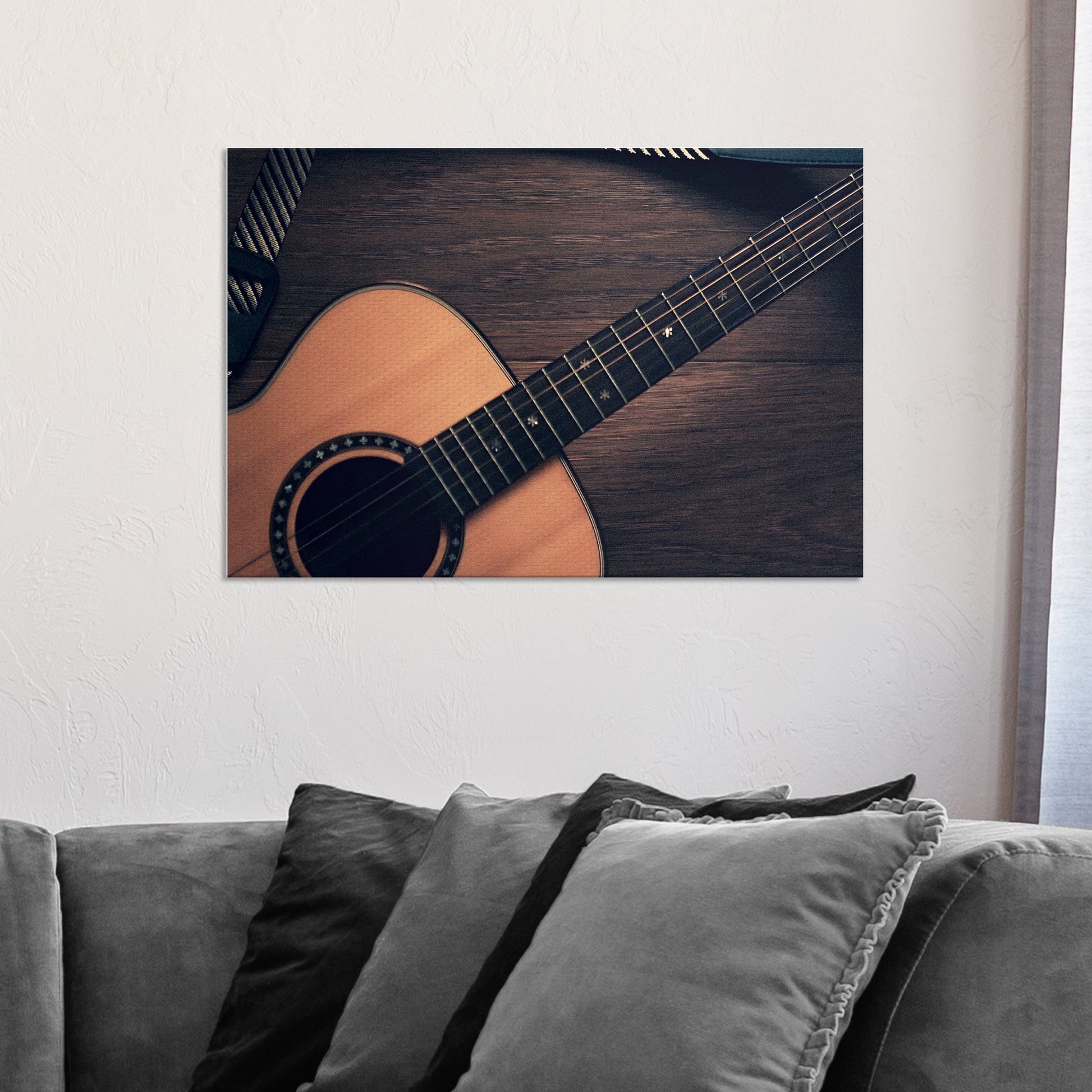 Guitar Up Close Canvas Wall Art