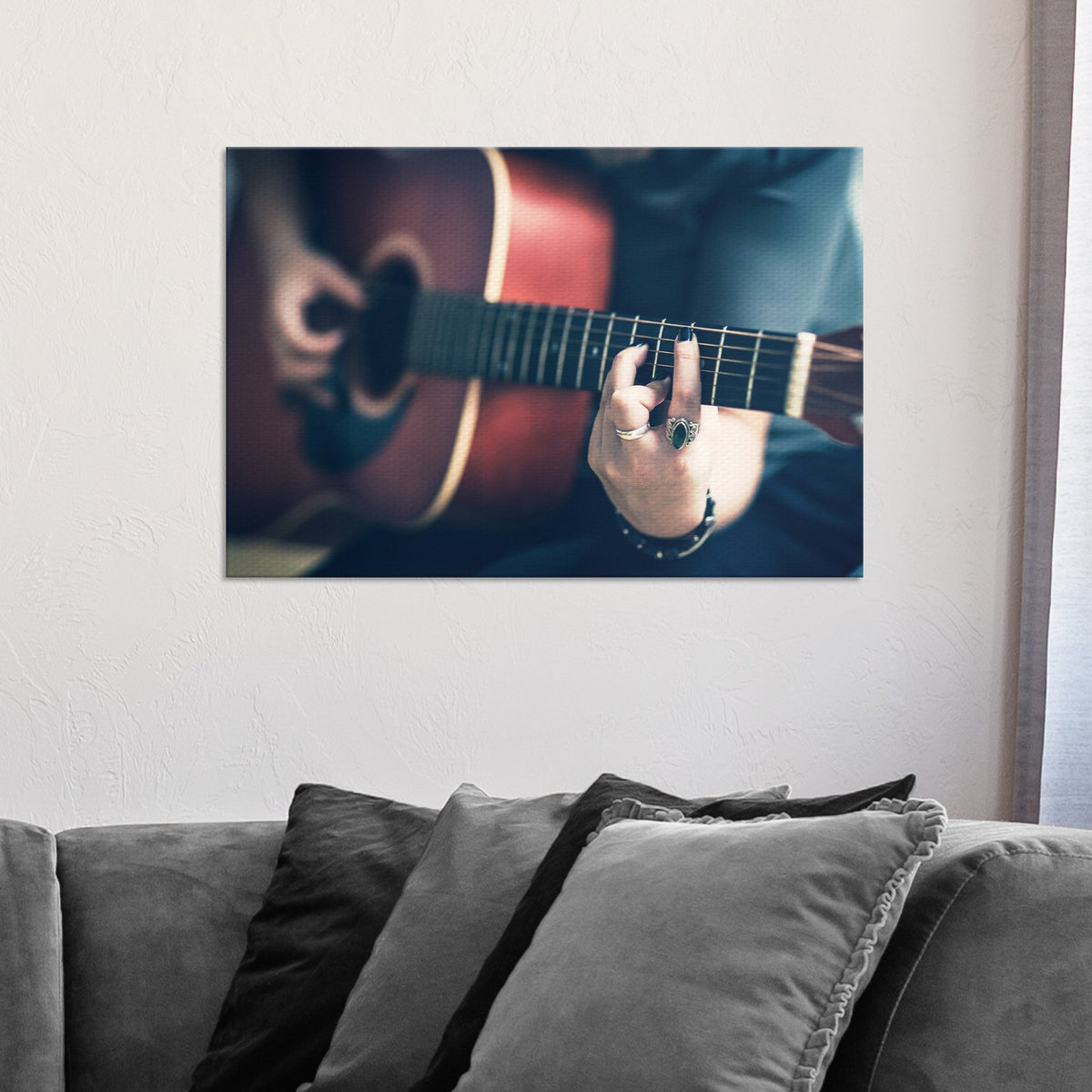 Guitar Playing Canvas Wall Art
