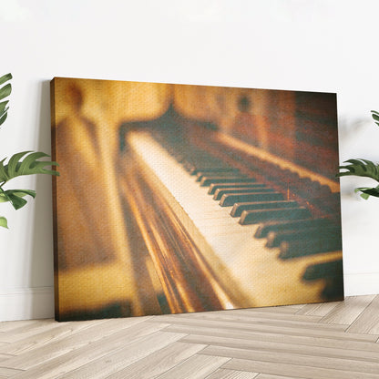 Piano Sepia Canvas Wall Art