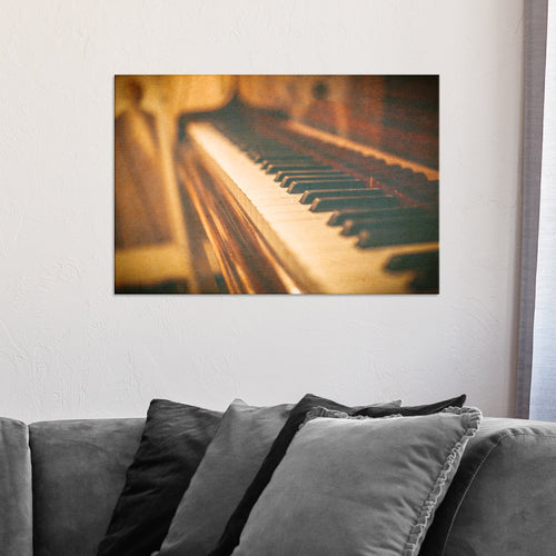 Piano Sepia Canvas Wall Art