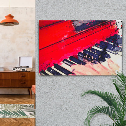 Piano Watercolor Canvas Wall Art