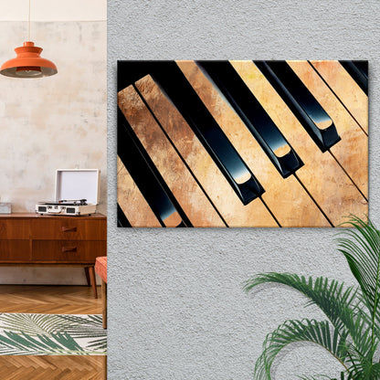Piano Rustic Canvas Wall Art