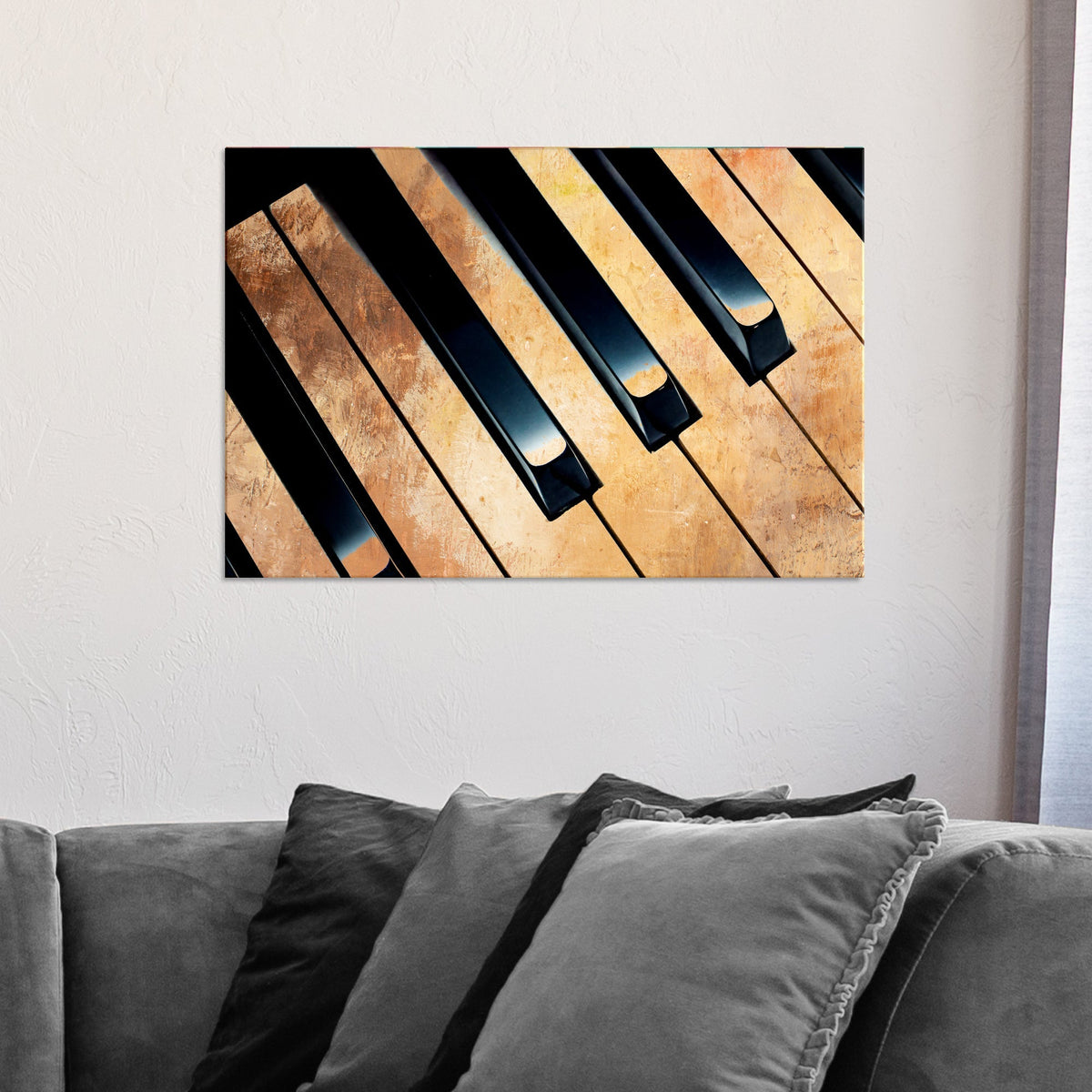 Piano Rustic Canvas Wall Art