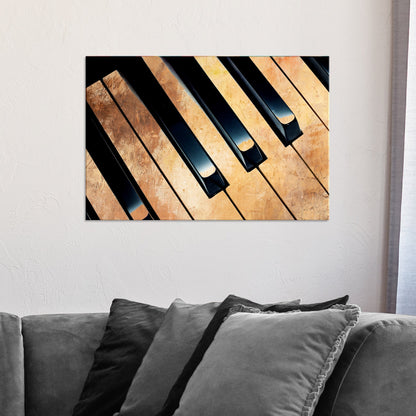 Piano Rustic Canvas Wall Art