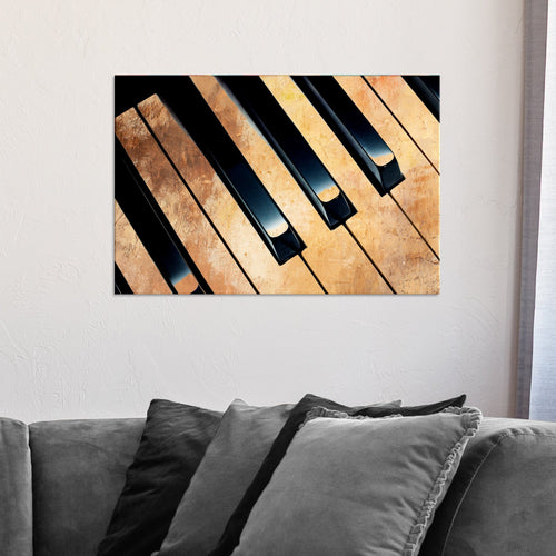Piano Rustic Canvas Wall Art