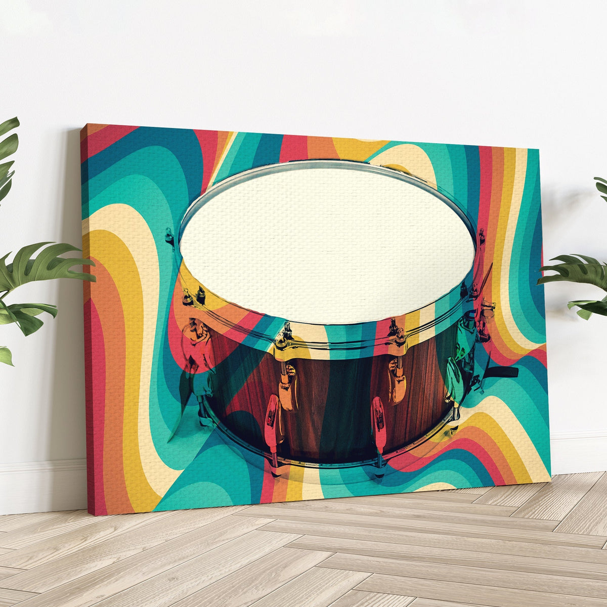 Drums Retro Canvas Wall Art