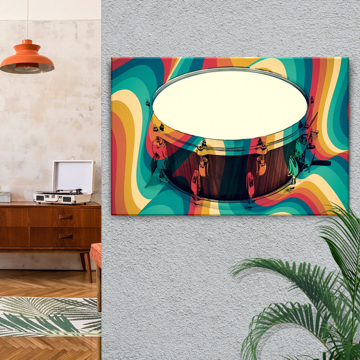 Drums Retro Canvas Wall Art
