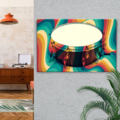 Drums Retro Canvas Wall Art