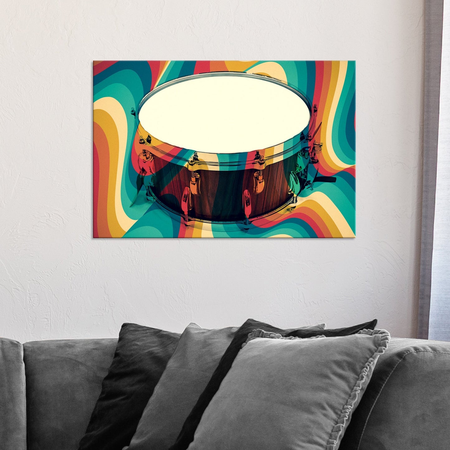 Drums Retro Canvas Wall Art