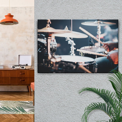 Drums Playing Canvas Wall Art