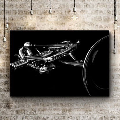 Trumpet Monochrome Canvas Wall Art