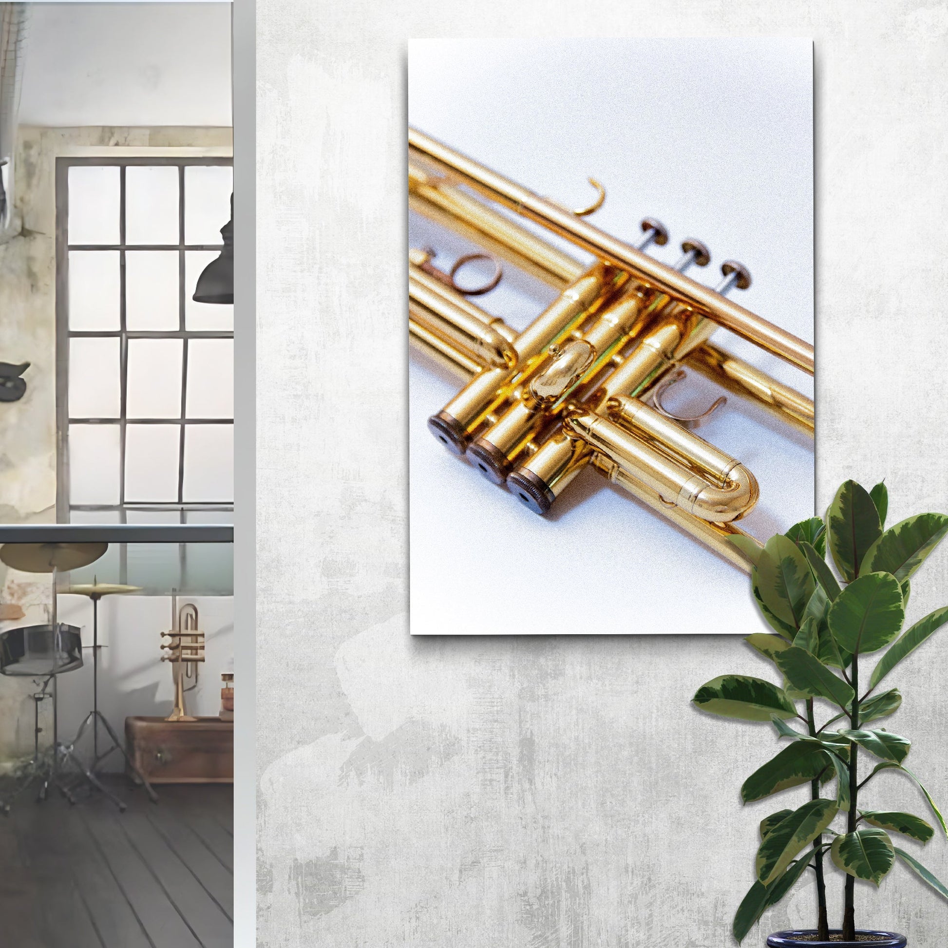 Trumpet Modern Canvas Wall Art