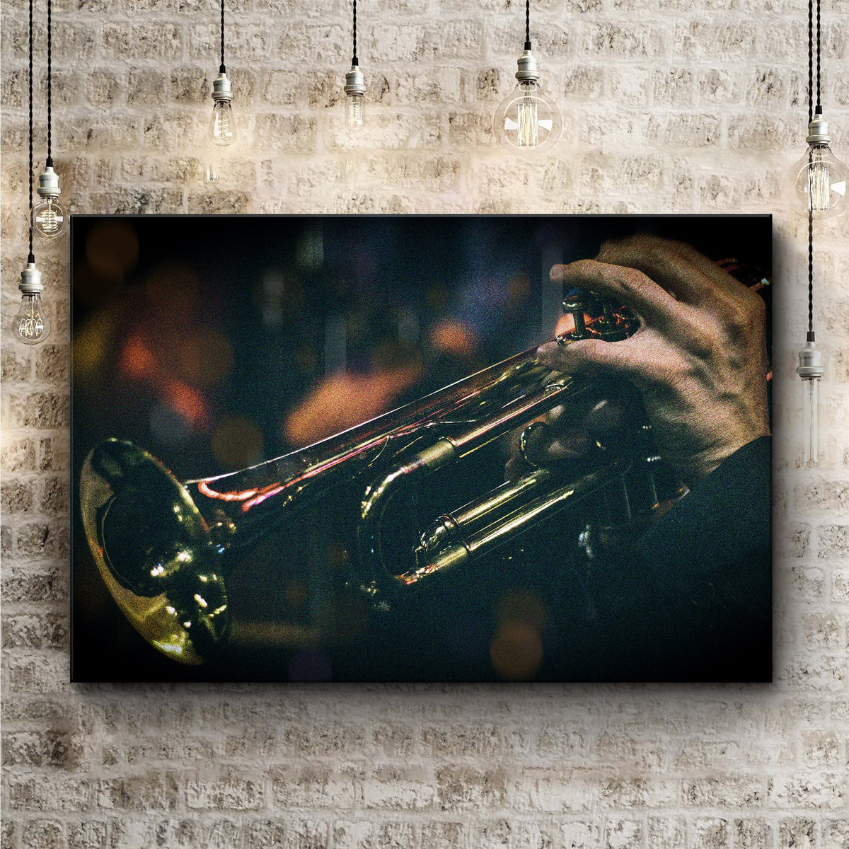 Trumpet Playing Canvas Wall Art