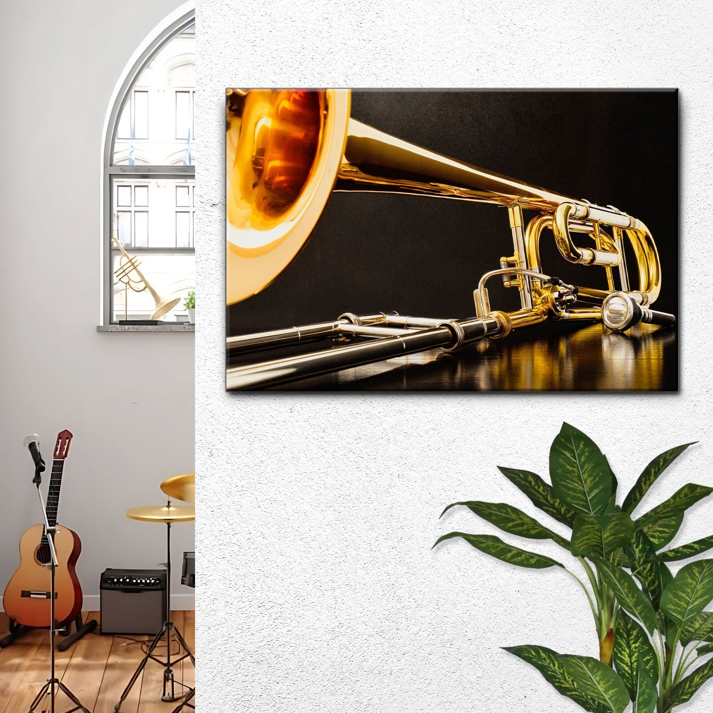 Trombone Modern Canvas Wall Art