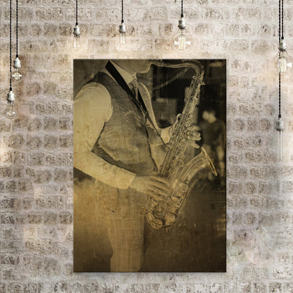 Music Genres Jazz Vintage Canvas Wall Art