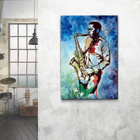 Music Genres Jazz Watercolor Canvas Wall Art