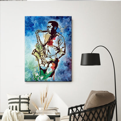 Music Genres Jazz Watercolor Canvas Wall Art