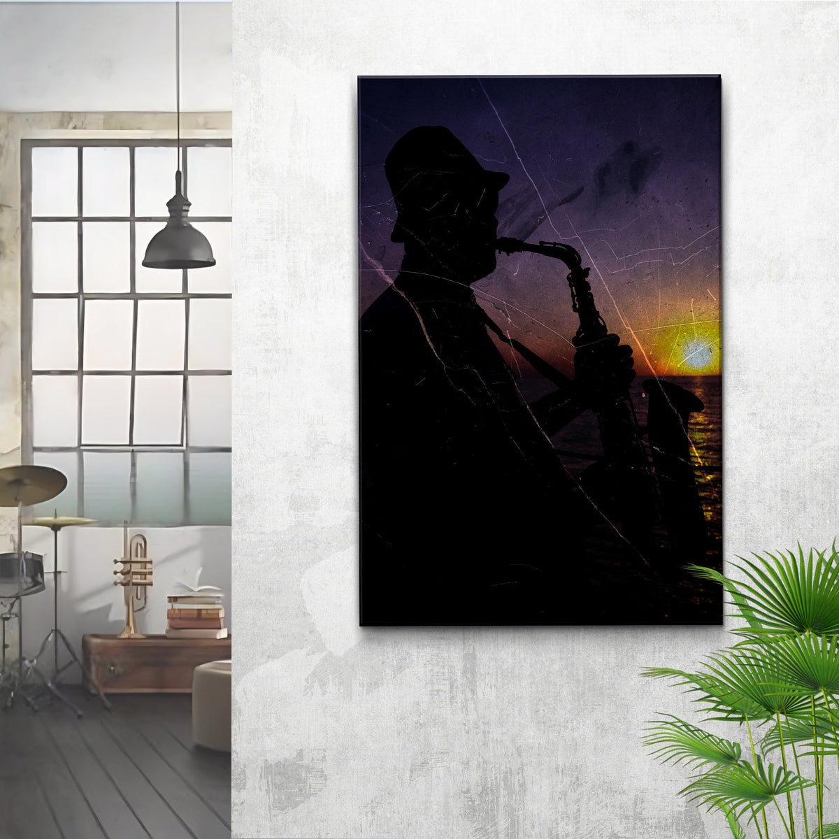 Music Genres Jazz Grunge Canvas Wall Art