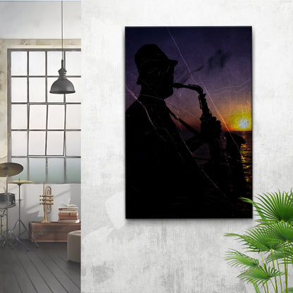 Music Genres Jazz Grunge Canvas Wall Art