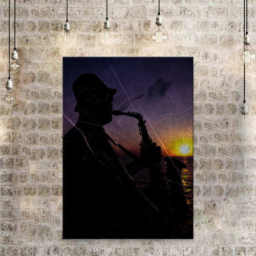 Music Genres Jazz Grunge Canvas Wall Art